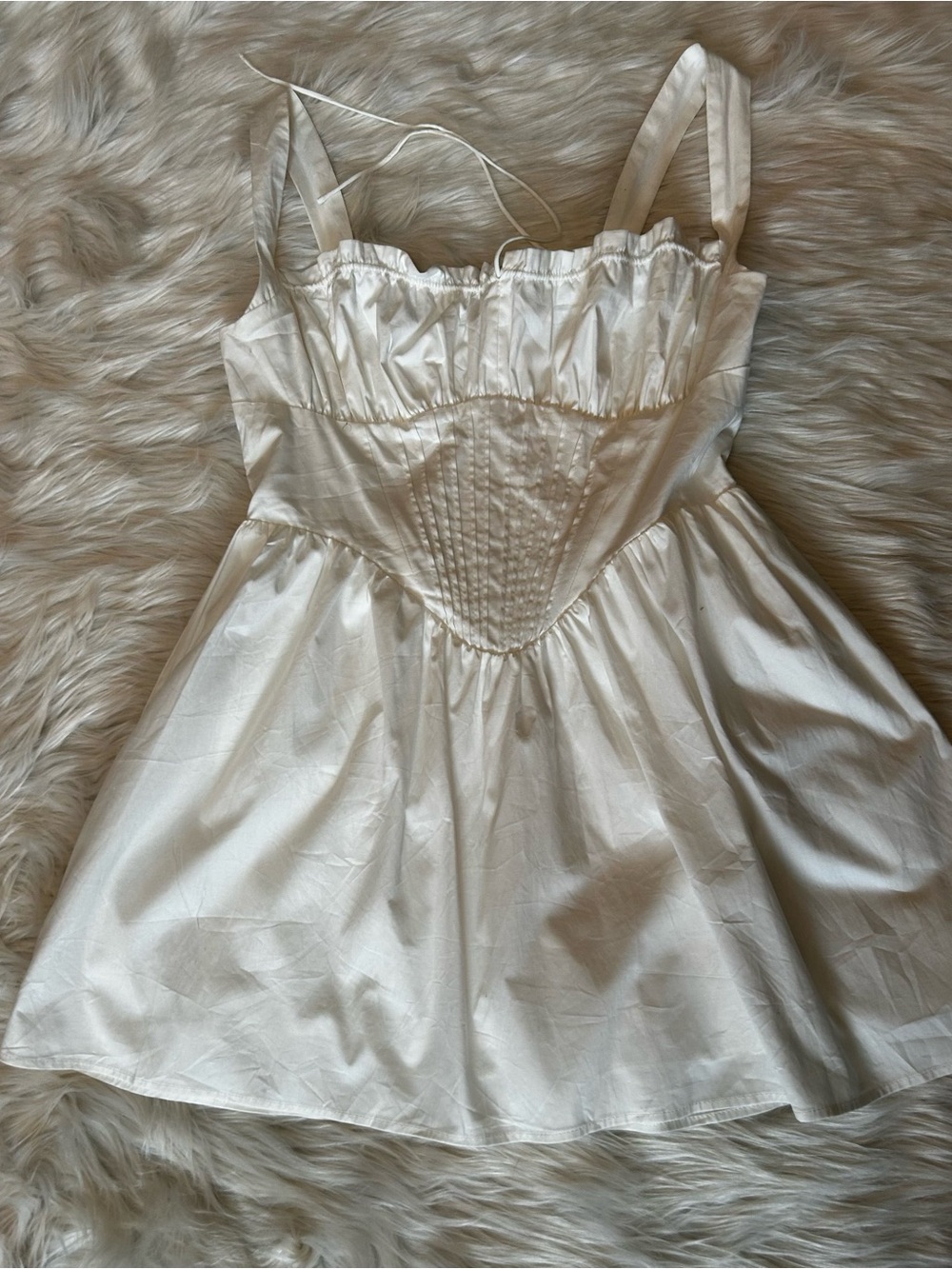 Forever 21 White Cotton Corset Mini Dress